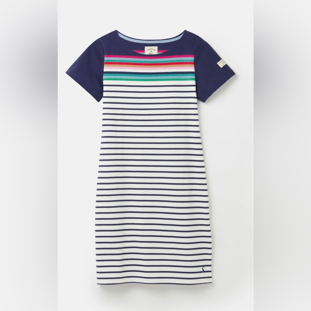Joules Riviera Bordstripe Multicolored Casual T-shirt Dress Women's Size 10